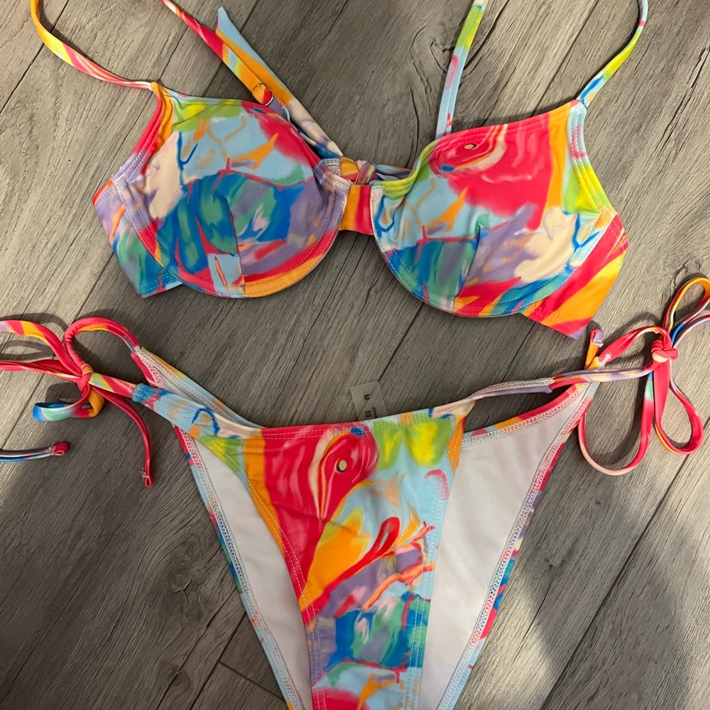 SHEIN Colorful Swirl Bikini Set